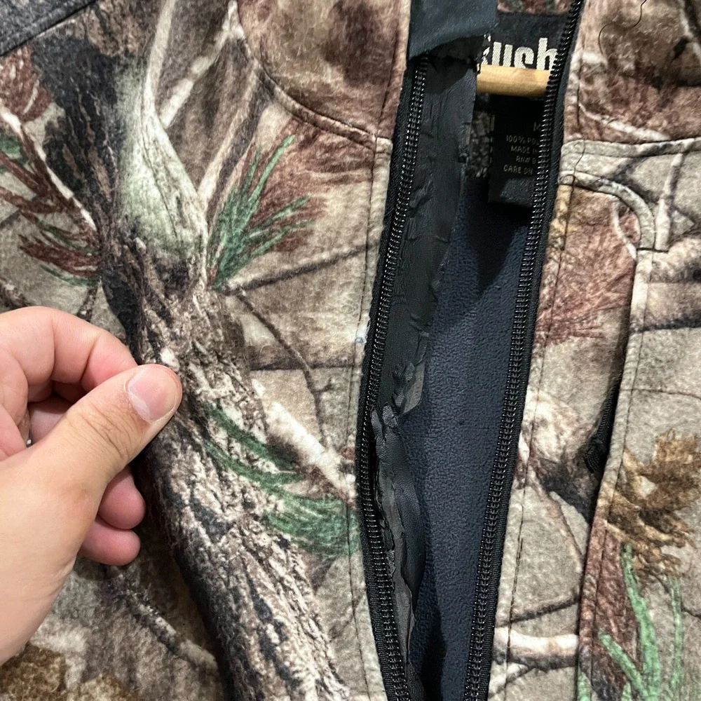 Bushnell Camo Jacket Men Medium Realtree AP Heavy Fleece Lined Pull Over Hunting